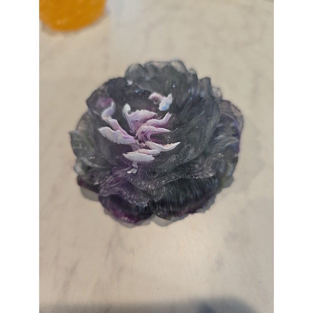 Resin Flower White Clear Multi Colored Resin. 567